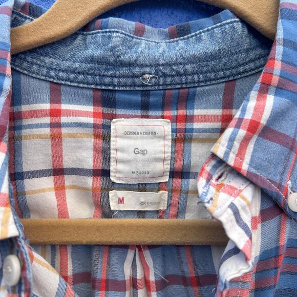 vintage gap plaid cotton button down - Picture 2 of 4